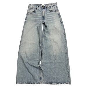 ZARA High Rise Baggy Wide Leg Jeans. 4. Light Wash. Zip Fly. 35" Inseam! VEUC